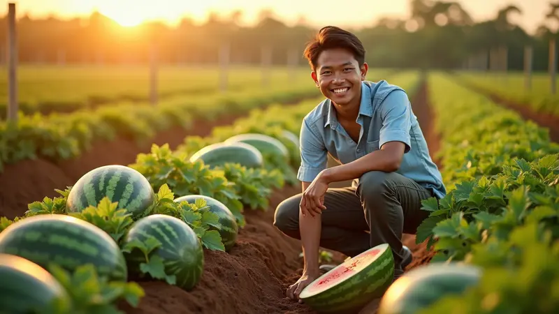 Kebun Semangka Berbuah Melimpah, Hasil Tak Terduga